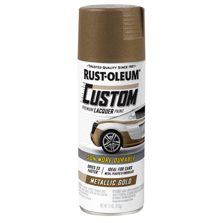 Rust-Oleum Automotive Premium Custom Lacquer Spray Paint, Metallic Gold, 11 oz. 323352